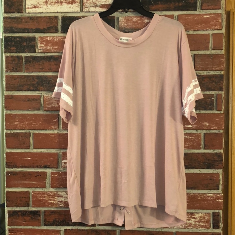 Between Us Blush Pink Sporty Jersey Blouse
